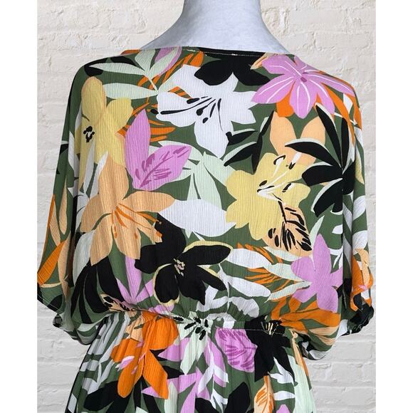 Cupshe Marlen Floral Ruffle Tie Front Mini Dress Sz M Summer Bohemian Hippie - Picture 7 of 10
